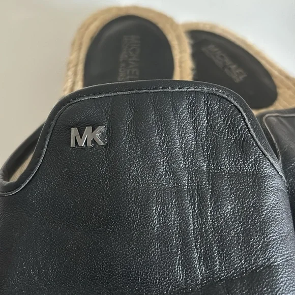 Michael Kors Emilia Leather Espadrille Slides Mules Size 8.5 - Picture 6 of 6